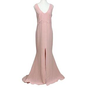 ARTI GOGNA SOFT DUSTY PINK SIDE SLIT SLEEVELESS MARIA GOWN - L
